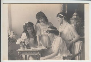 Grand Duchesses Tatiana,  Anastasia,  Olga & Maria Of Russia Rare Photo Card