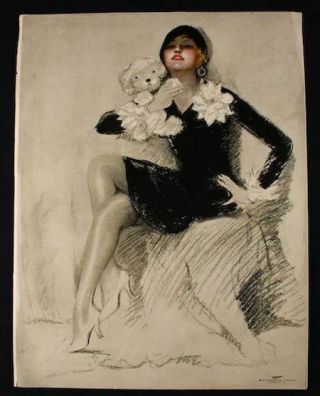 1920s Silent Film Star Norma Talmadge Charles Sheldon Photograph w/ Steiff Dog 2