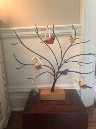 Longaberger Collectors Club Wrought Iron Backyard Bird Tree & 6 Birds