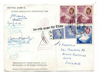 Nuptse Himalayan Expedition 1961 Multi Signed Chris Bonnington Nepal Pc Postcard
