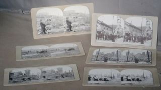 6 Antique Stereoscope Stereo Viewer Photograph Cards San Francisco Earthquake