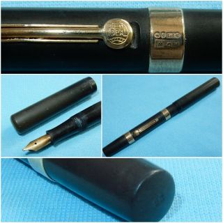 Antique Waterman Ideal 52 Fountain Pen Bhr,  9k Gold Band Med Flex Nib Restored