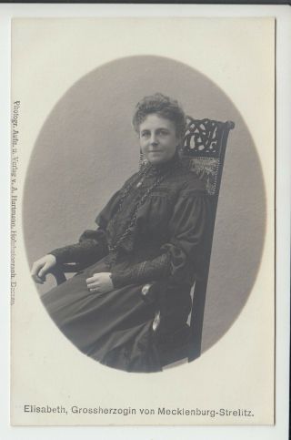 Grand Duchess Elisabeth Of Mecklenburg Strelitz,  Née Pss Of Anhalt Rare Rppc