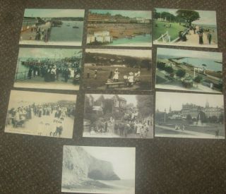 10 X 1905 - 1925 British Ll Louis Levy Postcards Isle Of Wight Bournemouth London