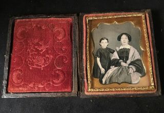 Daguerreotype Image Of Mother And Daughter,  Sharp,  Seals,  No Wipes