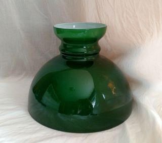 Emeralite Green Cased Glass Student Oil Lamp Shade 10 " Fitter Aladdin B&h