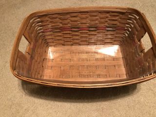 Longaberger Holiday Hostess Small Laundry Basket - Red&green Trim&protector 1988