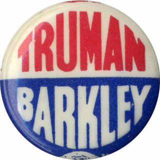 Scarce 1948 Harry Truman Alben Barkley Campaign Logo Button