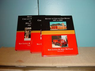 Set Of 3 Volumes: History Of Chicago Fire Houses Of The 20th Century - All