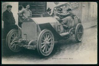 Henery On Benz (not Mercedes Yet) Automobile Car Race France Old 1910s Postcard