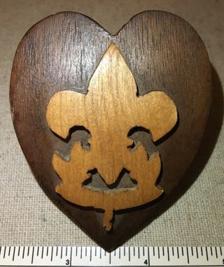 Vintage Boy Scout Life Scout Wooden Hand Carved Neckerchief Slide Bsa Rank Camp