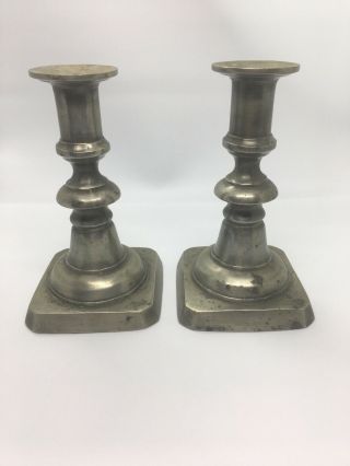 Colonial Casting Co.  Meriden,  Connecticut Pewter Candle Holders