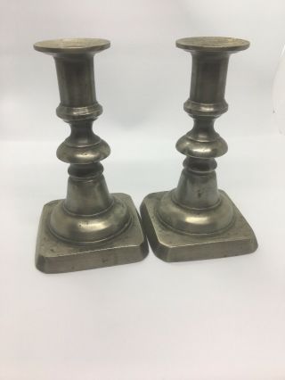 Colonial Casting Co.  Meriden,  Connecticut Pewter Candle Holders 5