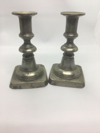 Colonial Casting Co.  Meriden,  Connecticut Pewter Candle Holders 6