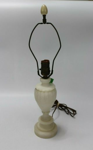 Vtg Antique Alabaster Table Lamp Gorgeous No Shade Euc