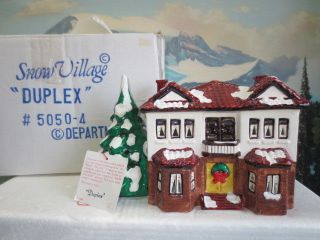 Dept.  56 Christmas Snow Village Duplex 50504