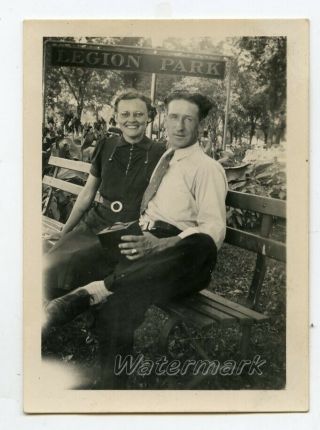 1940s Vintage Snapshot Photo Man With Camera Legion Park