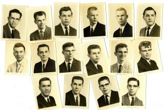 Vintage Photos (16) School Wallet Portraits Teen Boys Champion Hs Warren Oh 1961