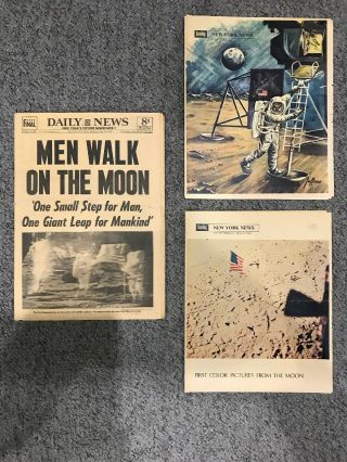 Apollo 11 - July 21,  1969 Ny Daily News Newspaper (plus Color Supplements)