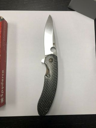 Rare Spyderco Southard Flipper Knife Custom Cf Scales/bronze Ano Cts - 204p