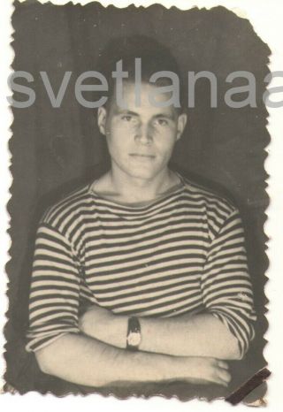 1950s Sailor Handsome Young Man Guy Boy Striped Sailor 