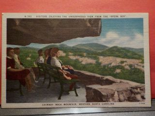 North Carolina,  Rutherford Co.  Chimney Rock " Opera Box " 1930 - 45 Unus Postcard