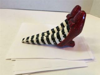 Wicked Witch Of The East Door Stop Paperweight Striped Socks Red Ruby Slippers