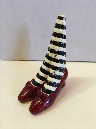 WICKED WITCH OF THE EAST Door Stop Paperweight Striped Socks Red Ruby Slippers 2