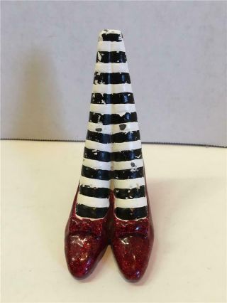 WICKED WITCH OF THE EAST Door Stop Paperweight Striped Socks Red Ruby Slippers 3