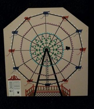 Vintage Cats Meow Ferris Wheel Retired 2 Sided Circus Series Signed Faline 96