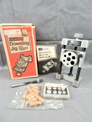 Vintage Sears Craftsman Doweling Jig W/ Revolving Turret 94186 Orig Box,
