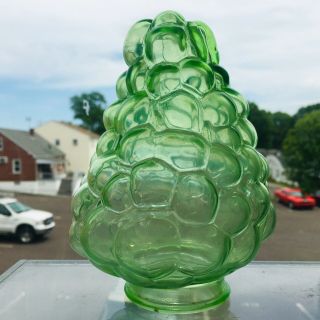 Antique Vaseline / Uranium Glass Grape Lamp Shade 2 1/4 