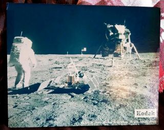Nasa Apollo 11 Photo Moon/lunar Surface Kodak Paper 16 X 20 Rare Ektachrome ^.  ^