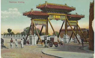 China 1911 Gateway Peking Card German Po Tientsin