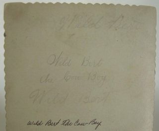WILD BERT the COW BOY Cabinet Card Photograph Buffalo Bill Wild West Show Era 3