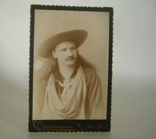 WILD BERT the COW BOY Cabinet Card Photograph Buffalo Bill Wild West Show Era 7