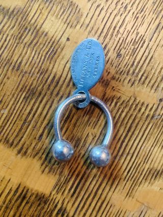 Vintage Rare Tiffany & Co.  Horse Key Holder & Oval Return Tag Sterling