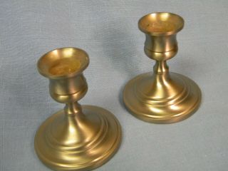 Vintage Pair Solid Pewter Candle Holders Forged in America by Baldwin 2