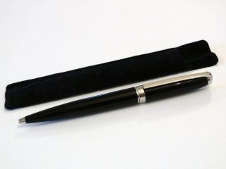 S.  T.  Dupont Fidelio Ballpoint Pen In Black Laque With Platinum Plated Accents