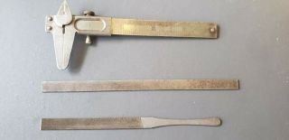 Vintage Sears Craftsman 5 " Ignition File,  6 " Long Ruler & G&j Vernier Caliper