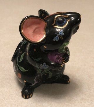 Lynn Chase Black Hand Painted Mouse Figurine (retired),