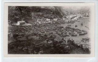 Postcard Size Photograph Of A Harbour In Hong Kong (?) (c45269)