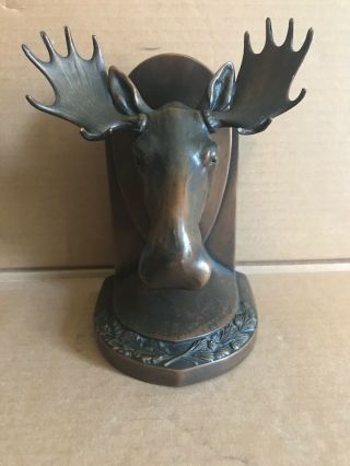 Jennings Brothers Jb 1530 Bronze Bull Moose Bookend 1930’s