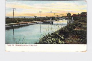 Antique Postcard York Utica View Of Erie Canal Undivided Back