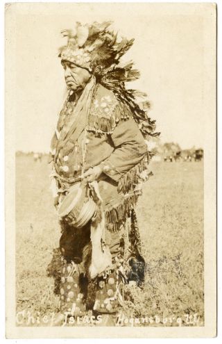 Rppc Ny Hogansburg Native American Indian Chief Isiacs 1934 Franklin County