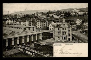 Dr Who 1902 Switzerland Zurich Aerial View Postcard C57504