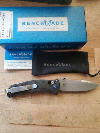 Benchmade 484 - 1 Nakamura Knife S90V Blade Carbon Fiber Handle,  extra clip 2