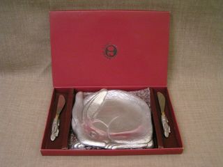 Vintage Arthur Court Bunny Rabbit Cheese Plate Tray Serving Dish W/2 Knives Mib
