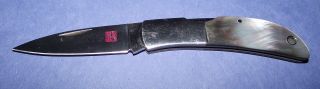 Al Mar 1002 Hawk Classic Black Pearl 2.  5” Folding Gentlemans Knife Japan