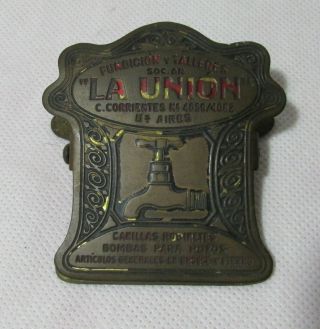 And Extra Rare Brass Paper Clip & Holder,  Faucet On Relief Art Nouveau